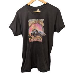 Vintage Single Stitch 280ZX Datsun Graphic Tee Shirt Glittery Retro 80s 90s Cars